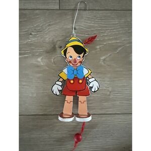 Vintage 1988 Pinocchio Wooden Pull‎ Puppet The Walt Disney Company